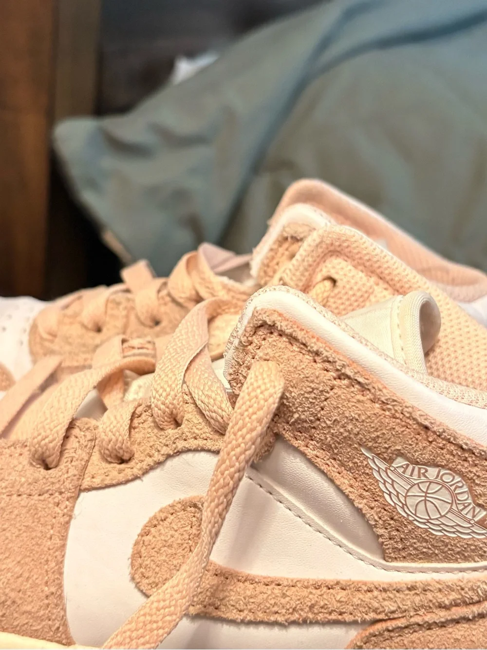 Nike Kids Pink and White High-Top Sneakers